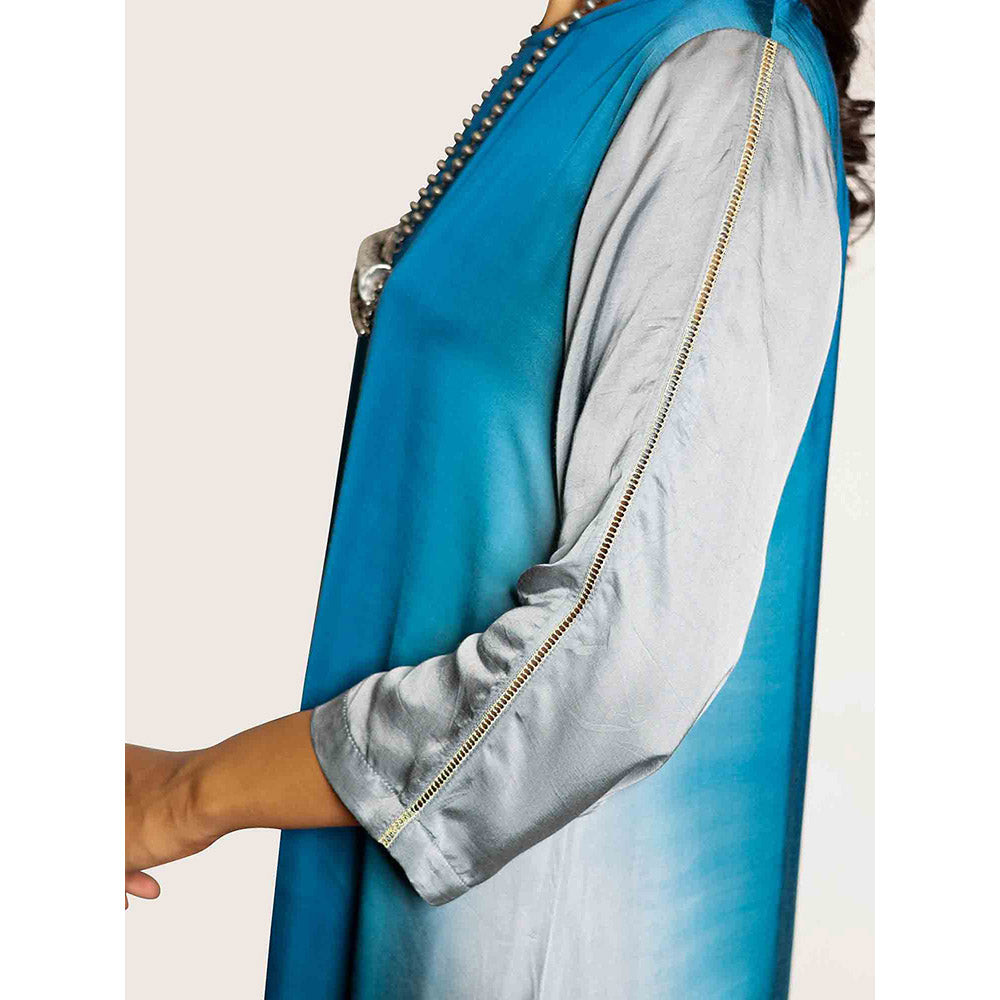 Spring Soul Blue Ombre Modal Regular Kurta