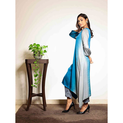 Spring Soul Blue Ombre Modal Regular Kurta