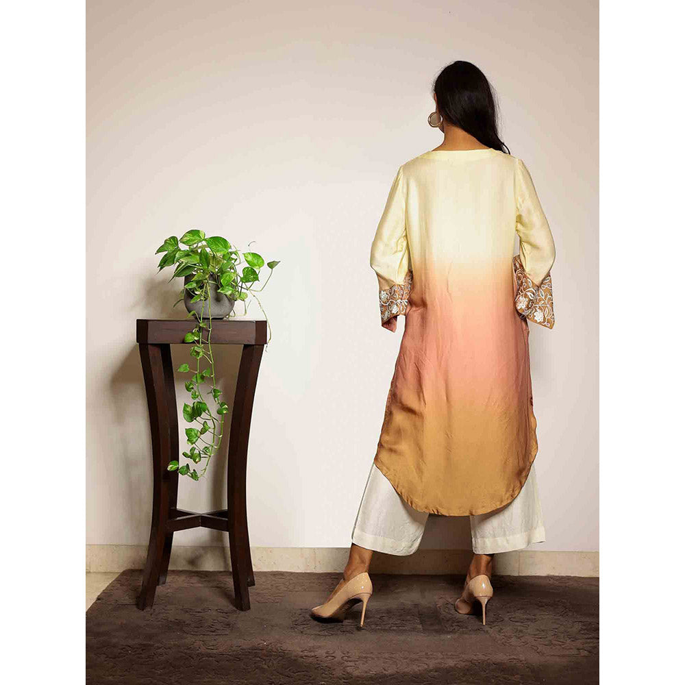 Spring Soul Champagne Ombre Modal Kurta with Flared Sleeves