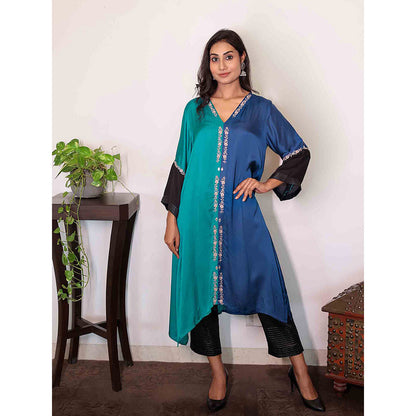Spring Soul Half and Half Modal Silk Regular Kurta with Dori Work Embroidery