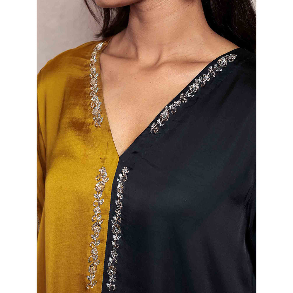 Spring Soul Half and Half Modal Silk Kurta with Hand Embroidery