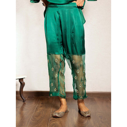 Spring Soul Dark Green Sheer Buta Modal Kurta with Pant (Set of 2)