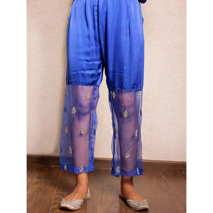 Spring Soul Blue Sheer Buta Modal Kurta with Pant (Set of 2)