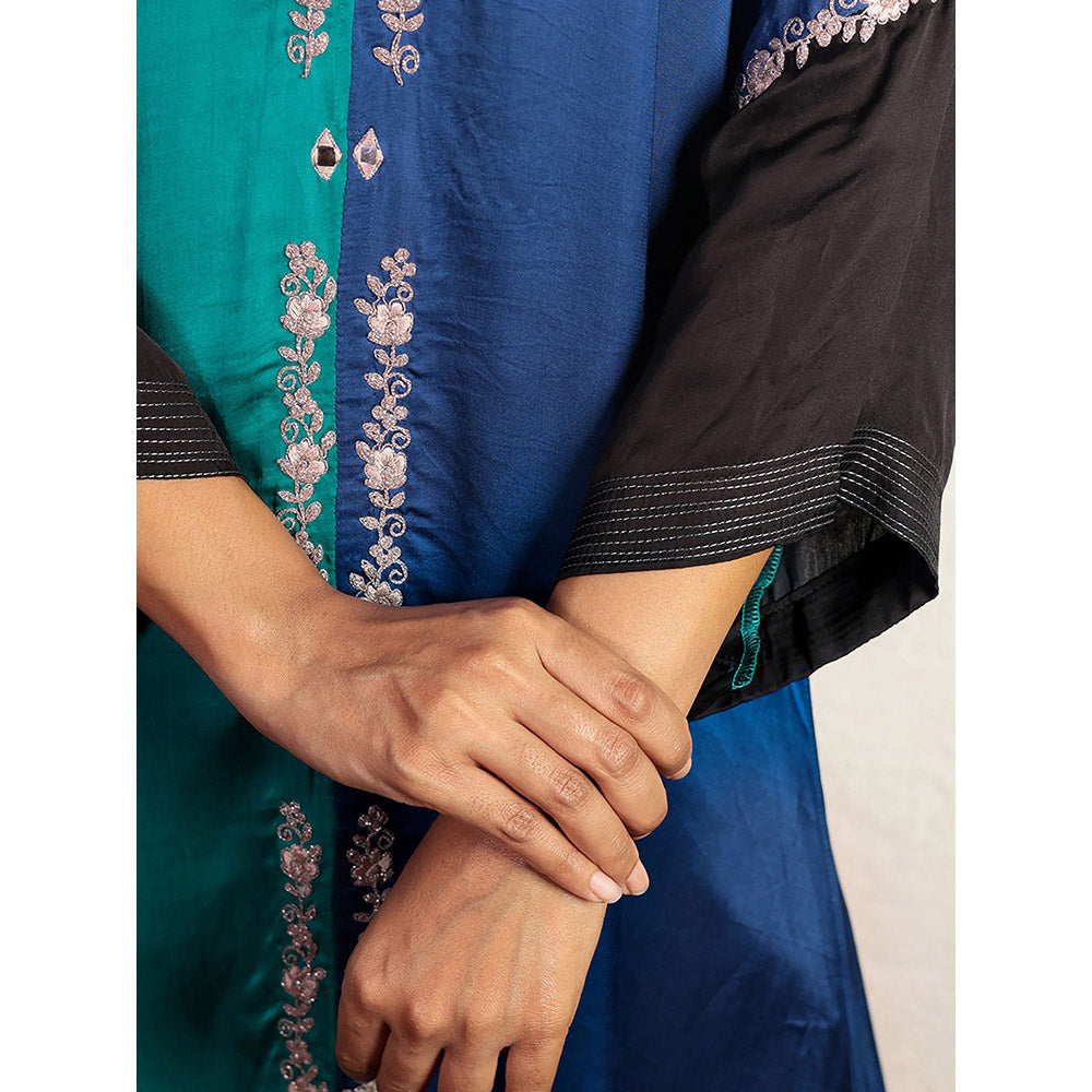 Spring Soul Embroidered Modal Silk Asymmetric Kurta and Pant (Set of 2)