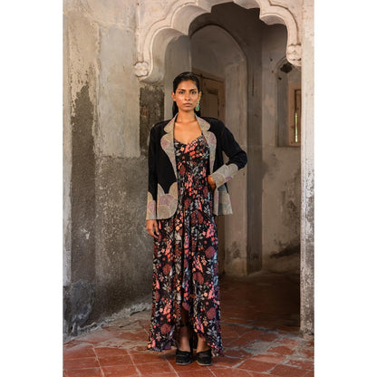 Sshilpa Samriya A Long Printed Dress with Blazer (Set of 2)