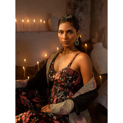 Sshilpa Samriya A Long Printed Dress with Blazer (Set of 2)