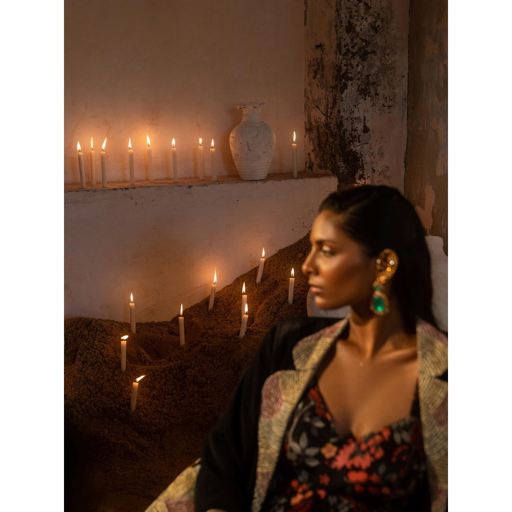 Sshilpa Samriya A Long Printed Dress with Blazer (Set of 2)