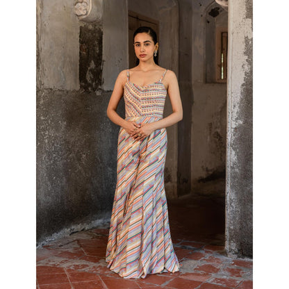 Sshilpa Samriya A Jumpsuit Paired with Hand Embroidered Cape (Set of 2)