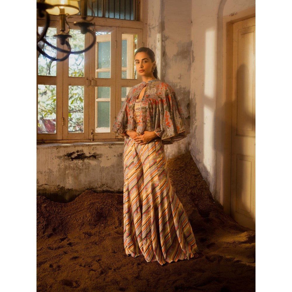 Sshilpa Samriya A Jumpsuit Paired with Hand Embroidered Cape (Set of 2)