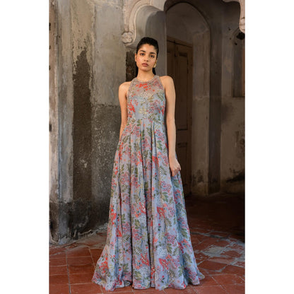 Sshilpa Samriya Lavender Hand Embroidered Gown