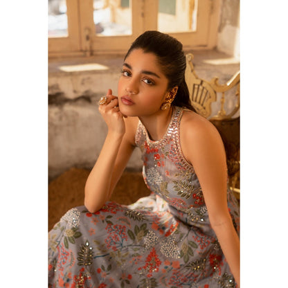 Sshilpa Samriya Lavender Hand Embroidered Gown