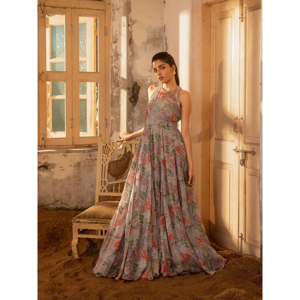 Sshilpa Samriya Lavender Hand Embroidered Gown