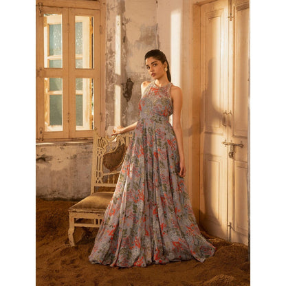 Sshilpa Samriya Lavender Hand Embroidered Gown