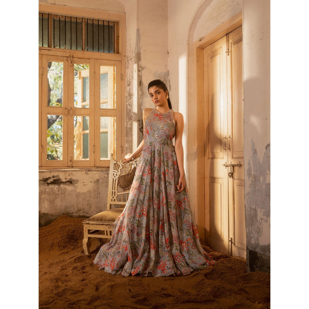 Sshilpa Samriya Lavender Hand Embroidered Gown