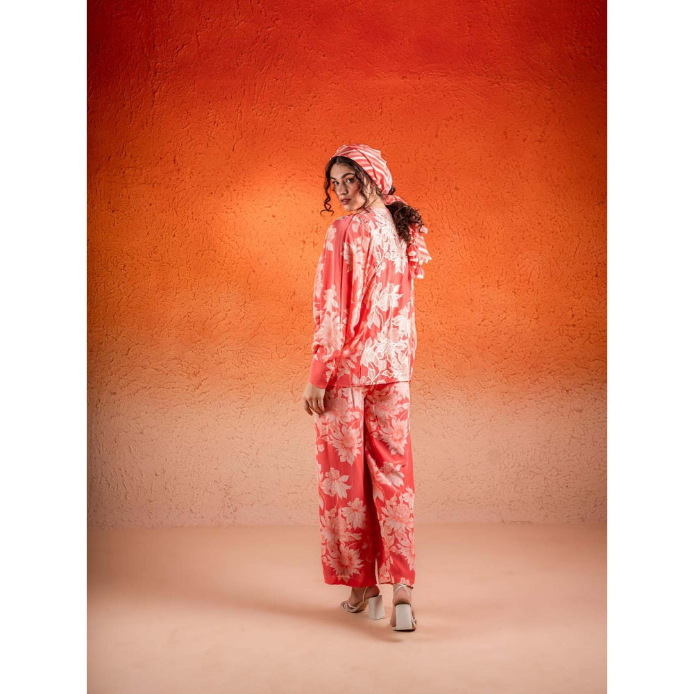 Sshilpa Samriya Georgia Peach Floral Print Co-Ord (Set of 2)