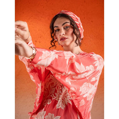 Sshilpa Samriya Georgia Peach Floral Print Co-Ord (Set of 2)