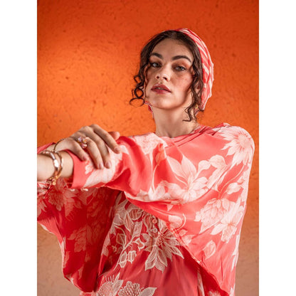 Sshilpa Samriya Georgia Peach Floral Print Co-Ord (Set of 2)