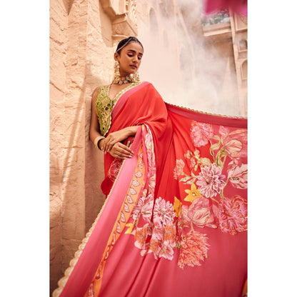 Sshilpa Samriya Embroidered Saree with Stitched Blouse and Petticoat