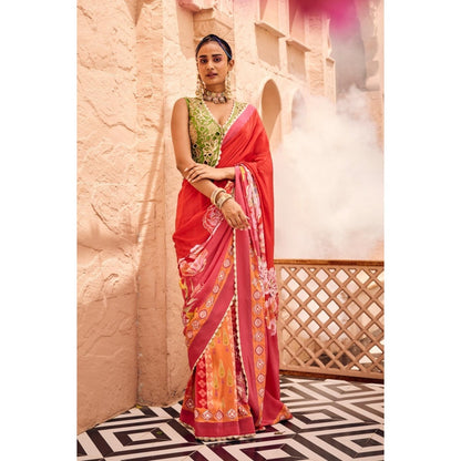 Sshilpa Samriya Embroidered Saree with Stitched Blouse and Petticoat