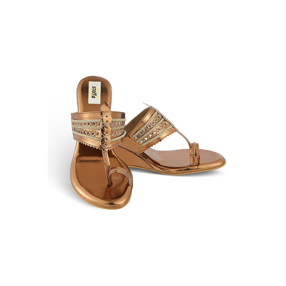 STOFFA Crystal Chain Low Kolhapuri-Copper