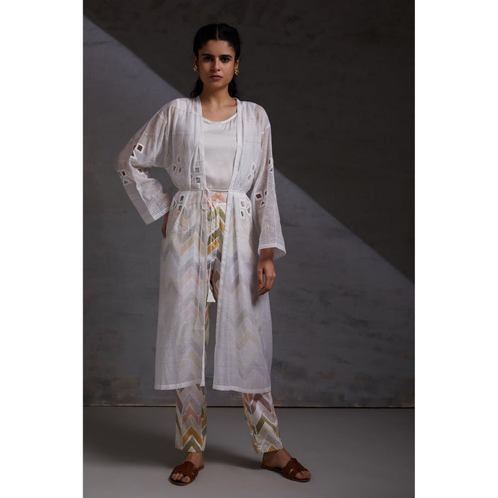 Studio Shikha Malik Utar Chadav- White Co-Ord (Set of 3)