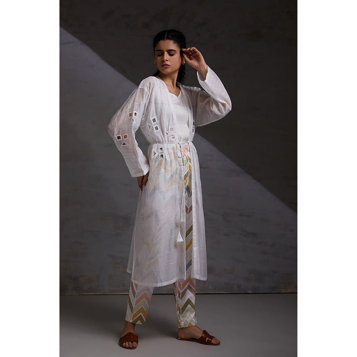 Studio Shikha Malik Utar Chadav- White Co-Ord (Set of 3)