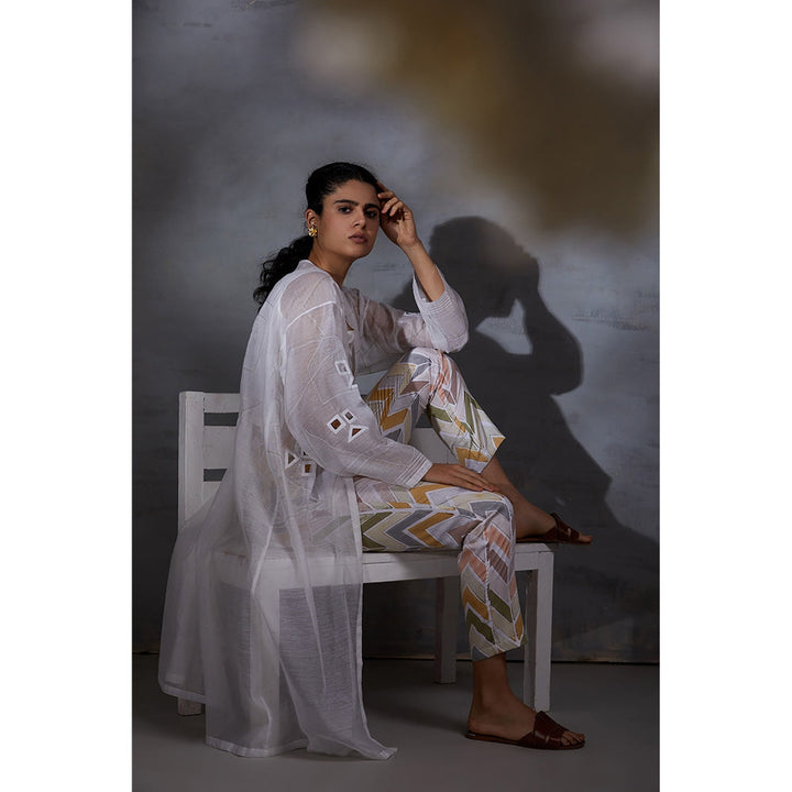 Studio Shikha Malik Utar Chadav- White Co-Ord (Set of 3)