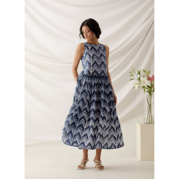 Studio Shikha Malik Walk of Life Blue Midi Dresses (Set of 2)