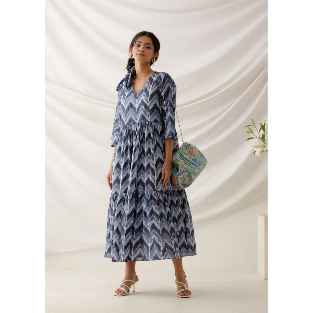 Studio Shikha Malik Twilight Blue Midi Dresses (Set of 2)