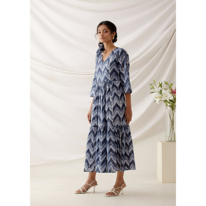 Studio Shikha Malik Twilight Blue Midi Dresses (Set of 2)