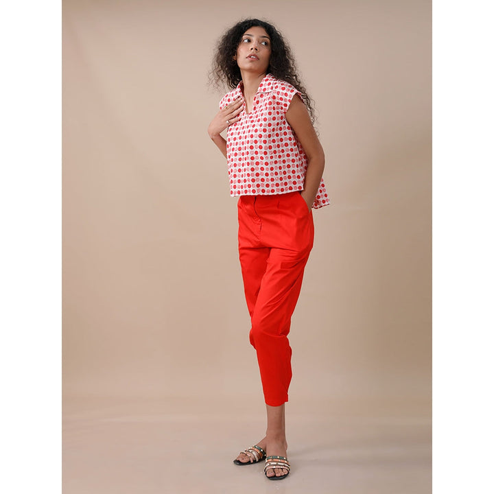 Studio Shikha Malik Womens Paint Me Red Pants