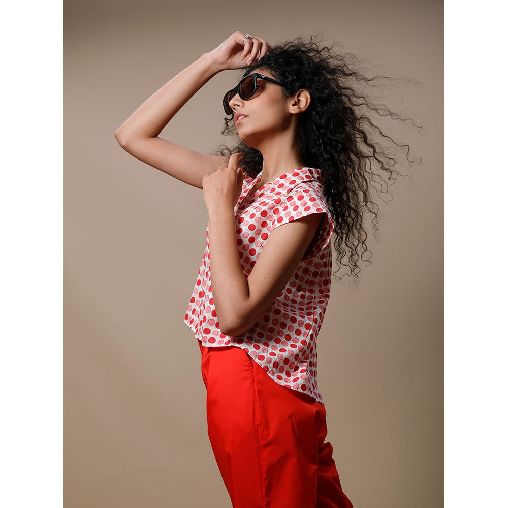 Studio Shikha Malik Womens Paint Me Red Pants