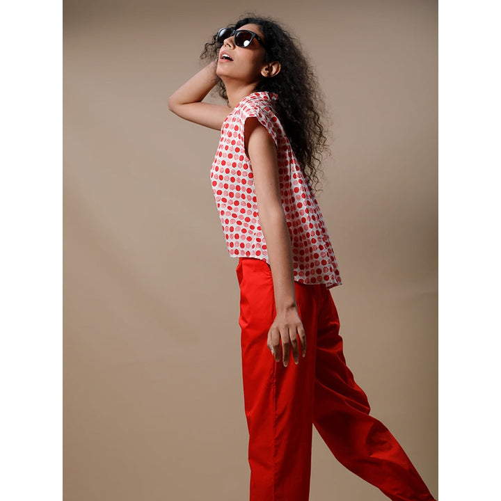 Studio Shikha Malik Womens Paint Me Red Pants