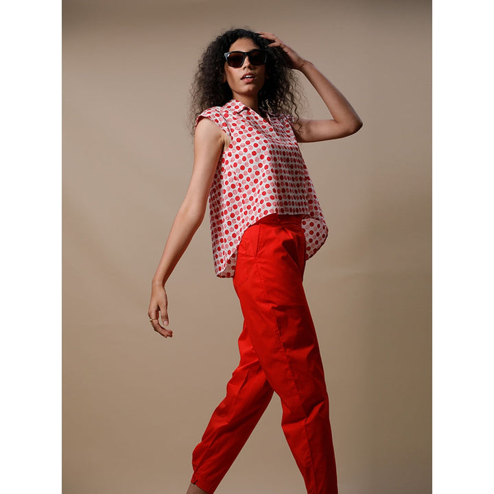 Studio Shikha Malik Womens Paint Me Red Pants