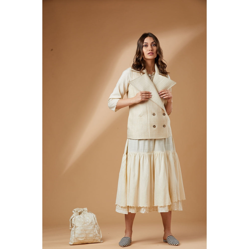 Studio Shikha Malik Quilted Ivory Jacket