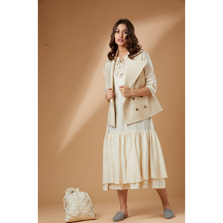 Studio Shikha Malik Quilted Ivory Jacket