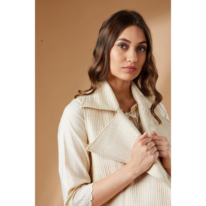 Studio Shikha Malik Quilted Ivory Jacket