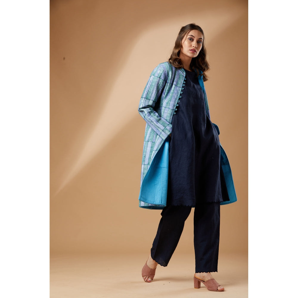 Studio Shikha Malik Blue Strokes Coat