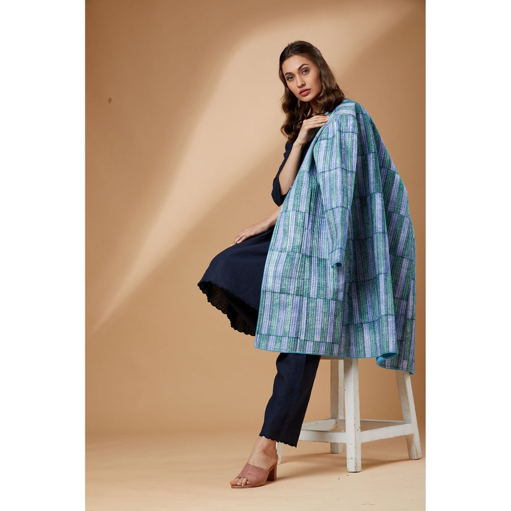 Studio Shikha Malik Blue Strokes Coat