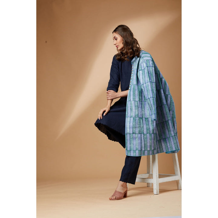 Studio Shikha Malik Blue Strokes Coat