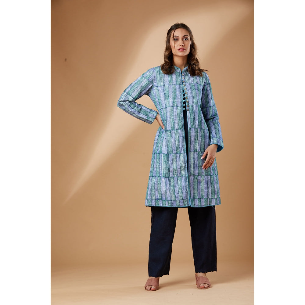 Studio Shikha Malik Blue Strokes Coat