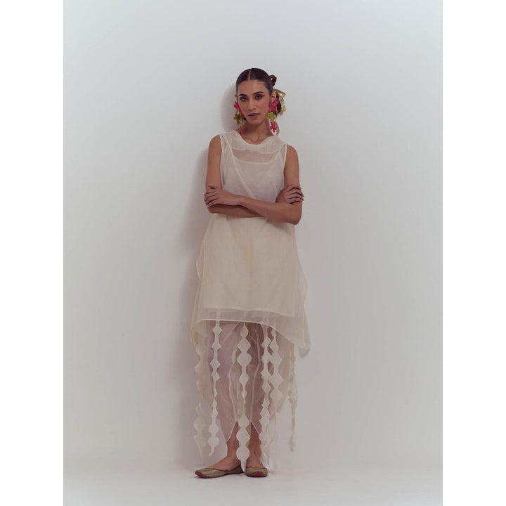 Studio Shikha Malik Ivory Petals of Passion Dhoti