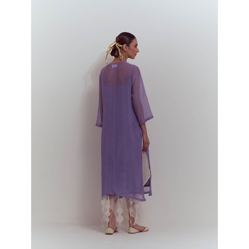 Studio Shikha Malik Lavender Effervescent Kurta with Slip (Set of 2)