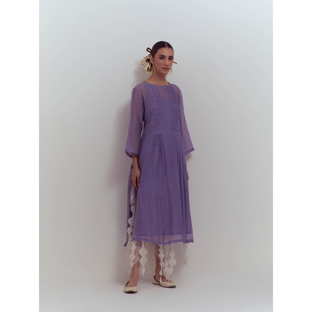 Studio Shikha Malik Lavender Effervescent Kurta with Slip (Set of 2)