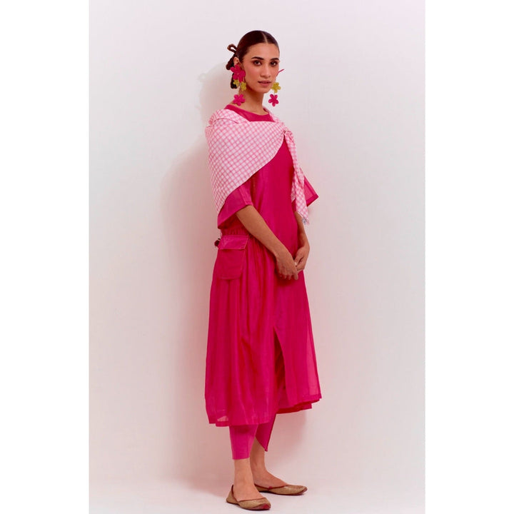 Studio Shikha Malik Full Bloom Pink Kurta with Inner (Set of 2)