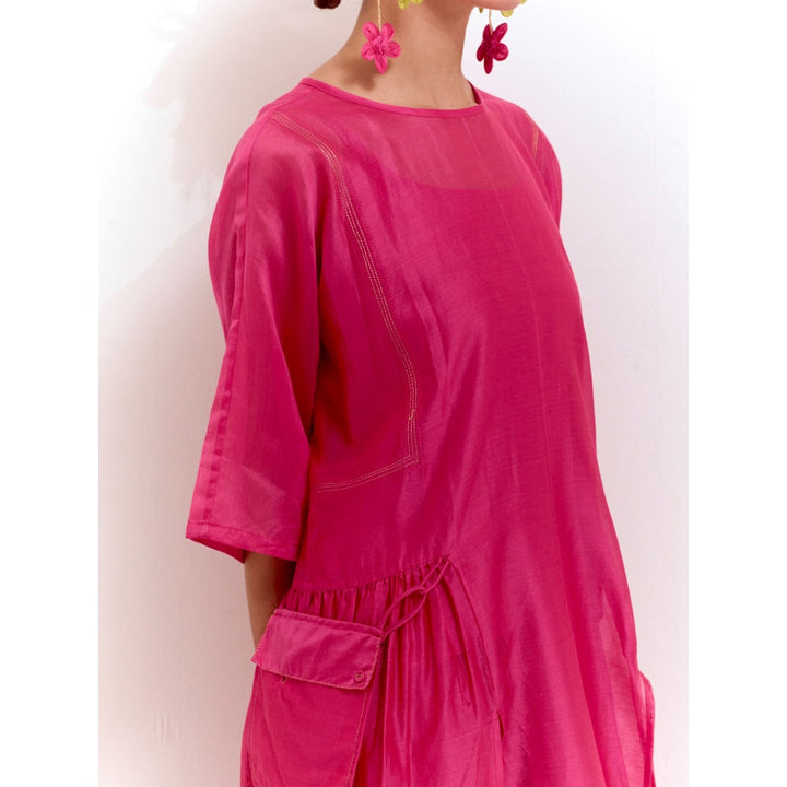 Studio Shikha Malik Full Bloom Pink Kurta with Inner (Set of 2)