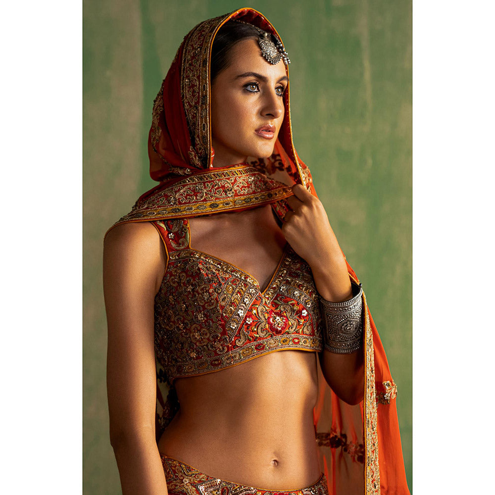 STUDIO BAGECHAA Yashvi Embellished Lehenga with Blouse and Dupatta (Set of 3)
