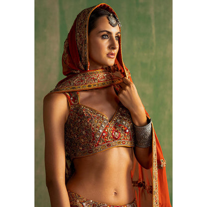 STUDIO BAGECHAA Yashvi Embellished Lehenga with Blouse and Dupatta (Set of 3)