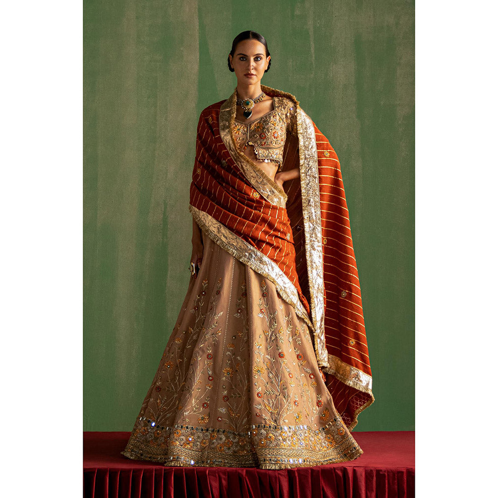 STUDIO BAGECHAA Tanuja Embellished Lehenga with Blouse and Dupatta (Set of 3)