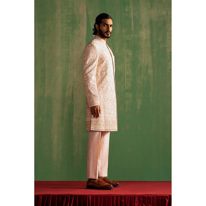 STUDIO BAGECHAA Lakshay Lavender Embroidered Sherwani with Pant (Set of 2)